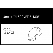 Marley Solvent Joint 40mm In Socket Elbow* - 191.40S